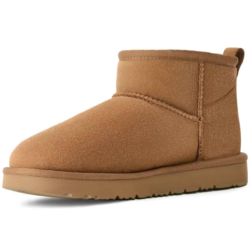 OOW 100% Genuine Suede Ankle Low Boots for Women Short Winter Snow Boot with Cozy Fur Lined - Image 1