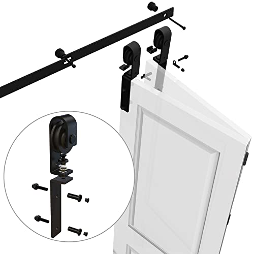 CCJH 5.5FT/68'' Bi-Folding Barn Door Hardware Sliding Track kit Heavy Duty for 4 Doors(No Wood Door，Hardwware Only) - Image 5