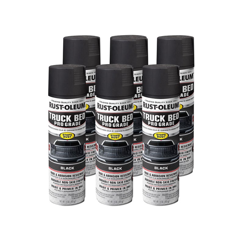 RUST-OLEUM RustOleum 2727416PK Automotive Professional Grade Truck Bed Coating Spray 15 oz Matte Black Pack of 6