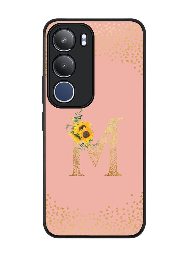 Stylizedd For vivo Y19s / Y19s Pro Case,Slim fit Camera Protection, Shockproof Thin Phone cover  - Custom Floral Monogram - M  (Rose Pink )
