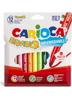 carioca Bravo Super Washable Felt Paint Pen 12 Pcs 