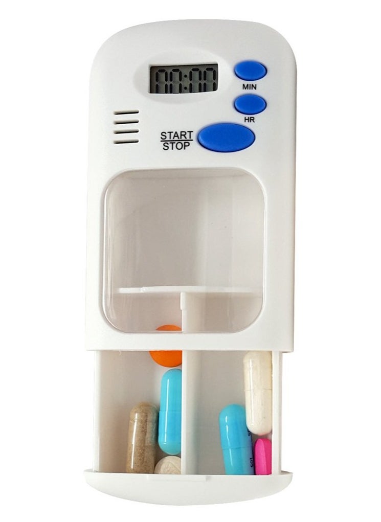 Healife - Smart Pill Dispenser with Dual Compartments & Automatic Reminder, Easy-to-Set Timer for Medication Management - Image 1