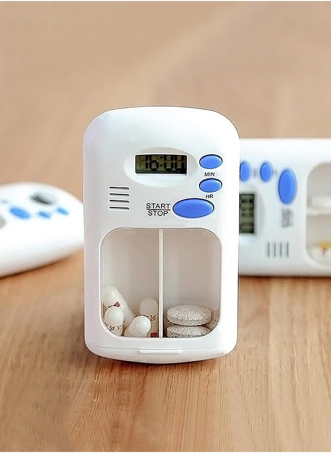 Healife - Smart Pill Dispenser with Dual Compartments & Automatic Reminder, Easy-to-Set Timer for Medication Management - Image 1