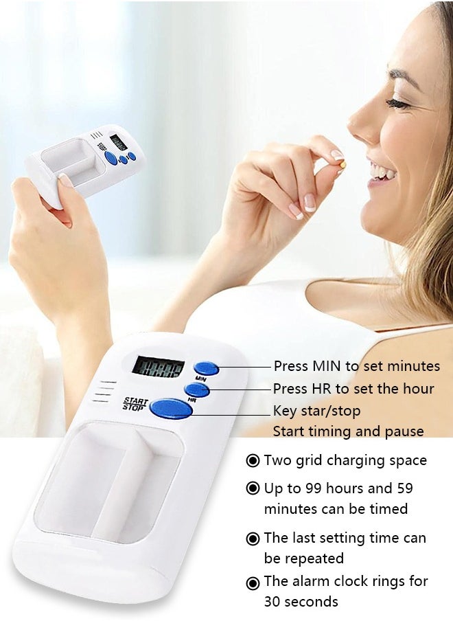Healife - Smart Pill Dispenser with Dual Compartments & Automatic Reminder, Easy-to-Set Timer for Medication Management - Image 1