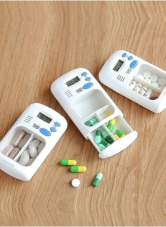 Healife - Smart Pill Dispenser with Dual Compartments & Automatic Reminder, Easy-to-Set Timer for Medication Management - Image 1