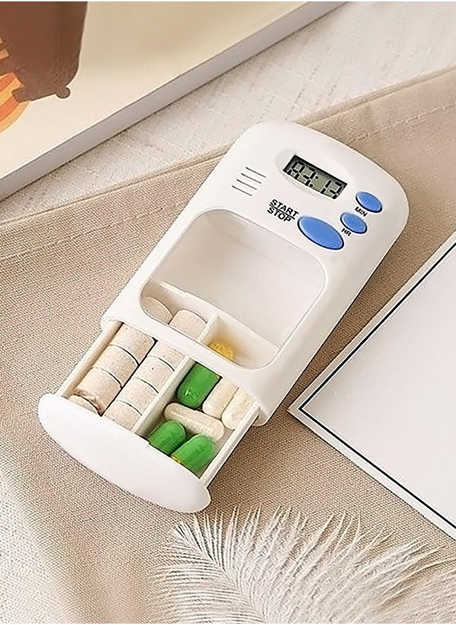 Healife - Smart Pill Dispenser with Dual Compartments & Automatic Reminder, Easy-to-Set Timer for Medication Management - Image 1