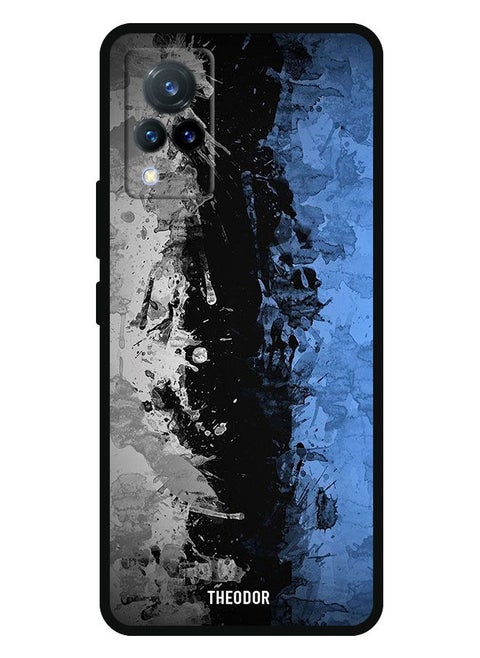 Protective Case Cover For Vivo V21 Blue & Grey Splash
