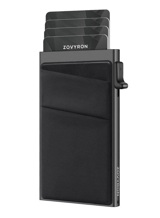 ZOVYRON Slim Pop Up Wallet Card Holder with Money Pocket,Minimalist Wallet for Men RFID Blocking Smart Wallet Metal Card Case - Image 1