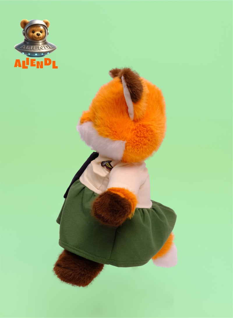 ALIENDL Witty Fox – Plush Fox Stuffed Animal Toy for Baby Kids, Soft Cute Fox Plush Doll Gift Set with Removable Dress & Pouch, Perfect Gift for Kids, Friends & Couples - Image 3