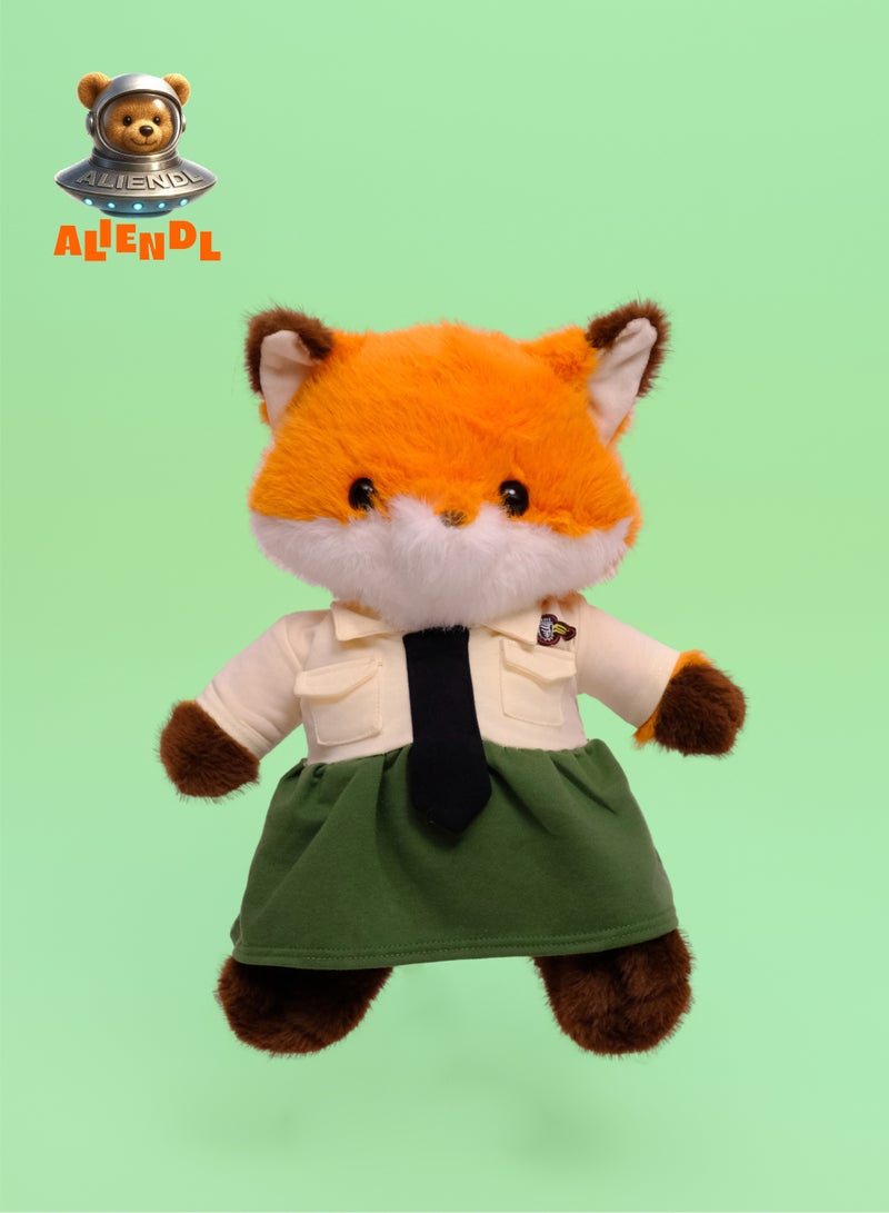 ALIENDL Witty Fox – Plush Fox Stuffed Animal Toy for Baby Kids, Soft Cute Fox Plush Doll Gift Set with Removable Dress & Pouch, Perfect Gift for Kids, Friends & Couples - Image 2