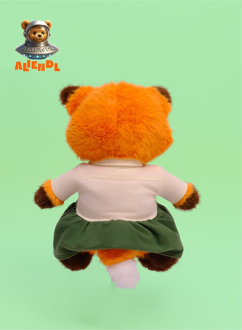 ALIENDL Witty Fox – Plush Fox Stuffed Animal Toy for Baby Kids, Soft Cute Fox Plush Doll Gift Set with Removable Dress & Pouch, Perfect Gift for Kids, Friends & Couples - Image 4