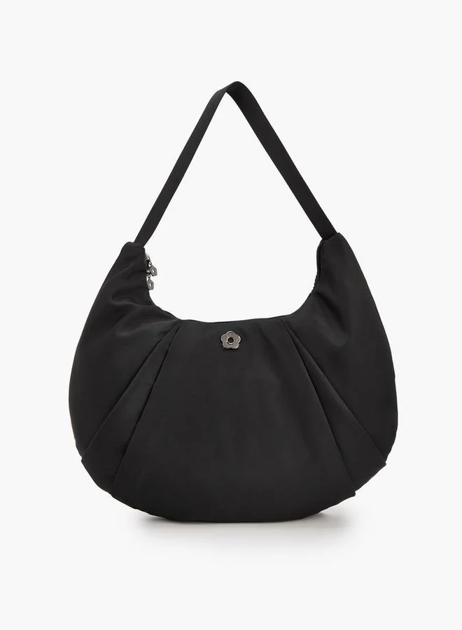 Missy Pleated Shoulder Bag With Zip Closure