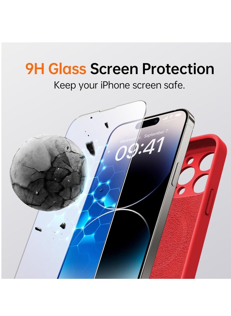 Raxoom iPhone 16 Pro Max Case with 2 Screen Protectors - MagSafe Compatible, Upgraded Camera Protection, Liquid Silicone Protective Case (6.9”) - Red - Image 4