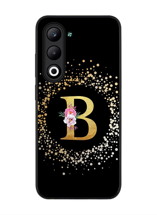 For Oppo A5 5G / A5 4G Case,Slim fit Camera Protection, Shockproof Thin Phone cover  - Custom Monogram Floral - B ( Black )