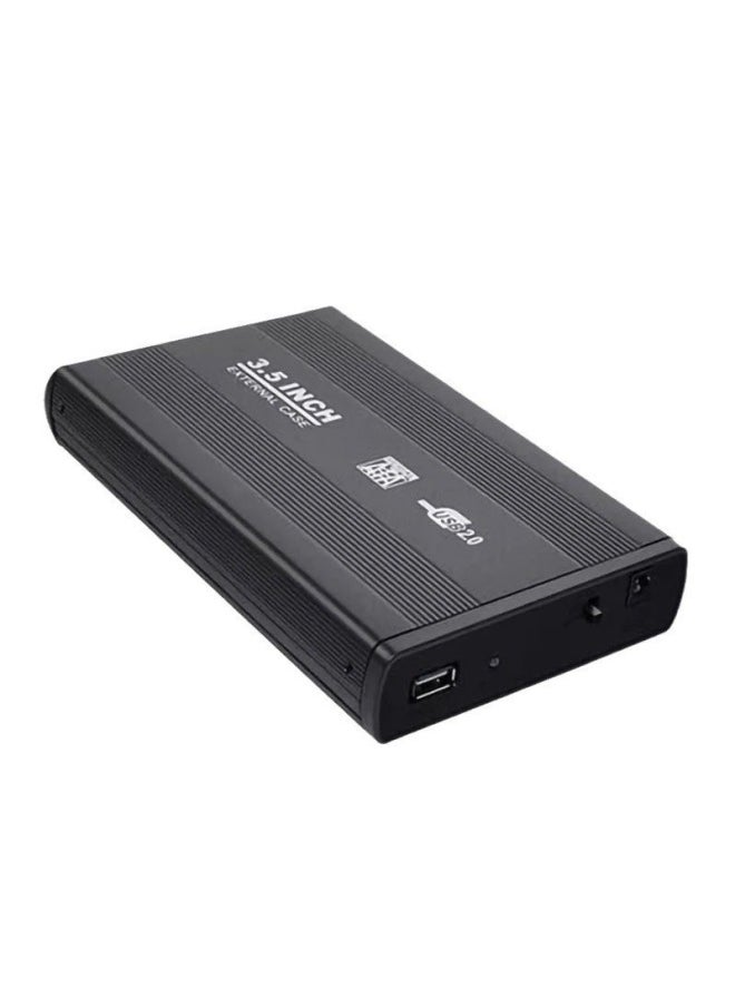 Desktop Computer Portable Metal Cooling Mechanical Hard Disk DC12V DC Power Supply 3.5-inch USB2.0 Hard Disk Box-Color:Black  - Image 1