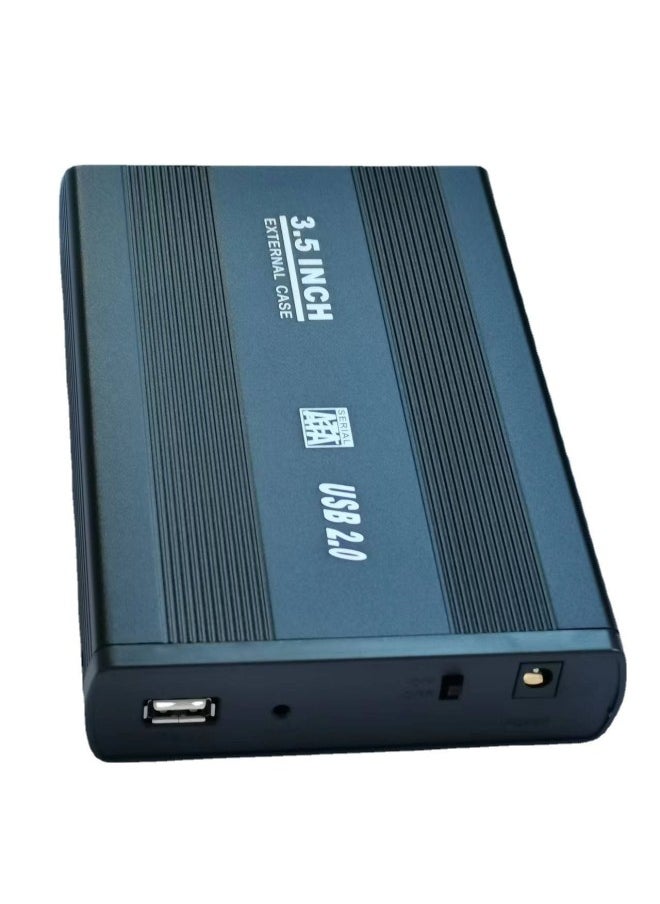 Desktop Computer Portable Metal Cooling Mechanical Hard Disk DC12V DC Power Supply 3.5-inch USB2.0 Hard Disk Box-Color:Black  - Image 3