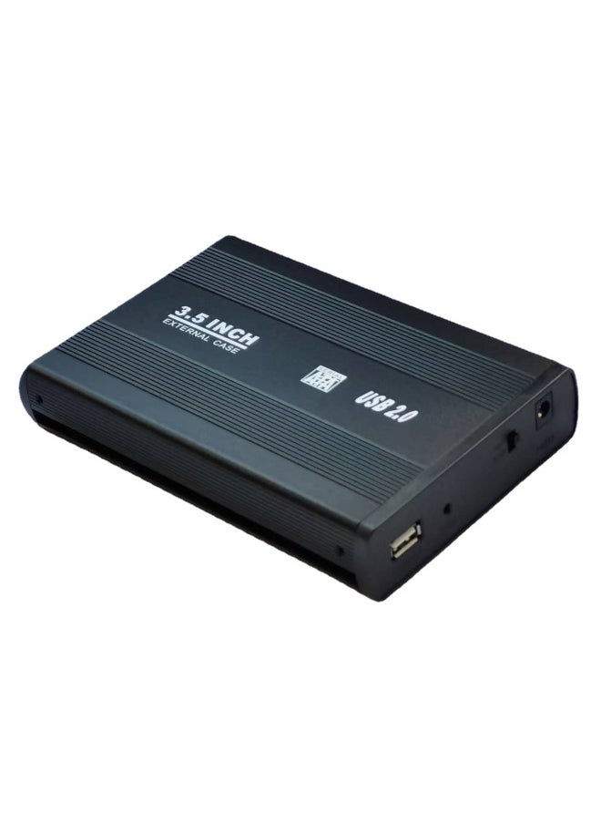 Desktop Computer Portable Metal Cooling Mechanical Hard Disk DC12V DC Power Supply 3.5-inch USB2.0 Hard Disk Box-Color:Black  - Image 2