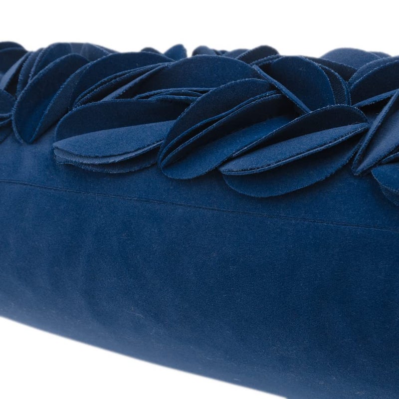 KINGROSE Handmade 3D Flower Accent Throw Pillow Cover Home Decorative Pillow Case Soft Rectangle Cushion Cover for Sofa Living Room Bed Sofa Couch 12 x 20 Inches Velvet Navy Blue - Image 3