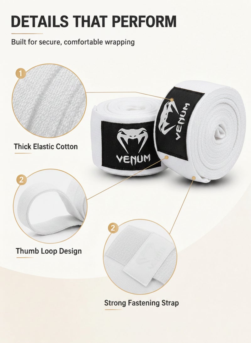 VENUM Boxing Hand Wraps for Men & Women 5M Stretch Cotton Wrist Support Bandages for Muay Thai MMA Kickboxing Gym Training Knuckle Protection with Hook & Loop Closure - Image 2
