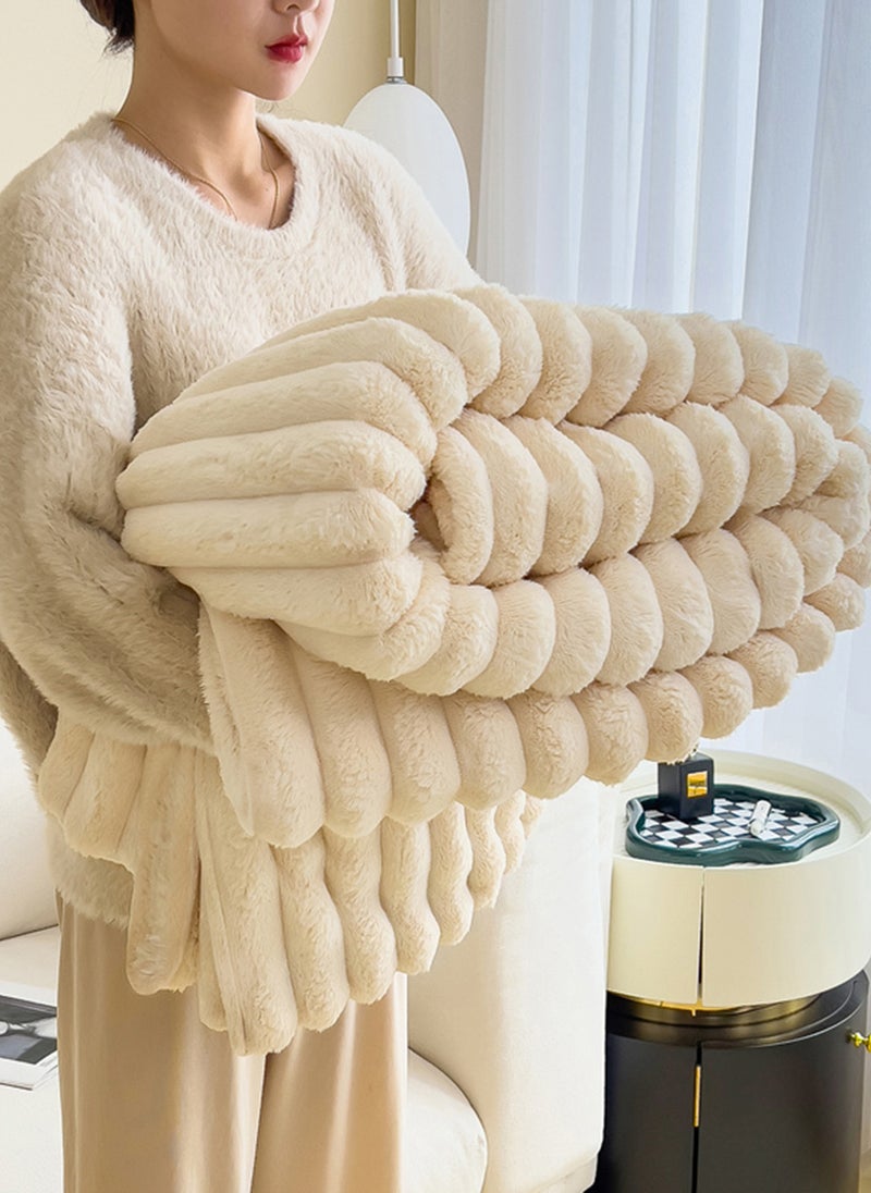 Sharpdo - Light Luxury Short-Pile Rabbit Fur Thickened Blanket, Suitable for Office Nap Blanket, Sofa Blanket 200*230CM(Pillowcase Not Included) - Image 1