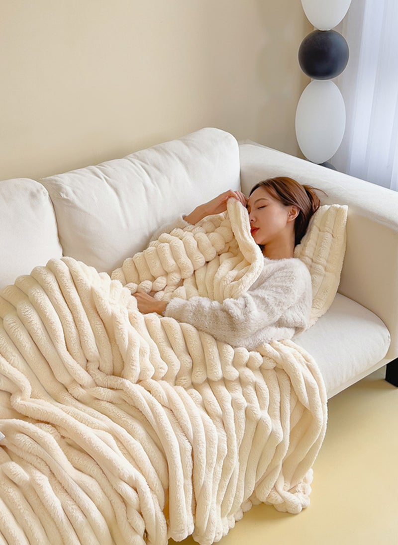 Sharpdo - Light Luxury Short-Pile Rabbit Fur Thickened Blanket, Suitable for Office Nap Blanket, Sofa Blanket 200*230CM(Pillowcase Not Included) - Image 1