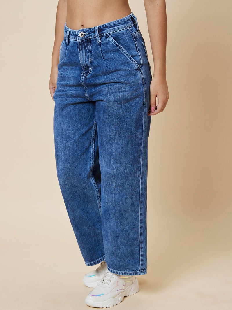 globus Globus Women Blue Boyfriend Fit Light Fade Jeans  - Image 4