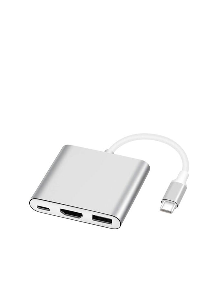 USB-C to HDMI Adapter, USB 3.1 Type C to HDMI 4K Multiport AV Converter with USB 3.0 Port Mac HDMI Adapter,USB-C Digital AV Multi Port Adapter Compatible MacBook Pro/ S8+/S9+/Projector/Monitor（Gray） - Image 1