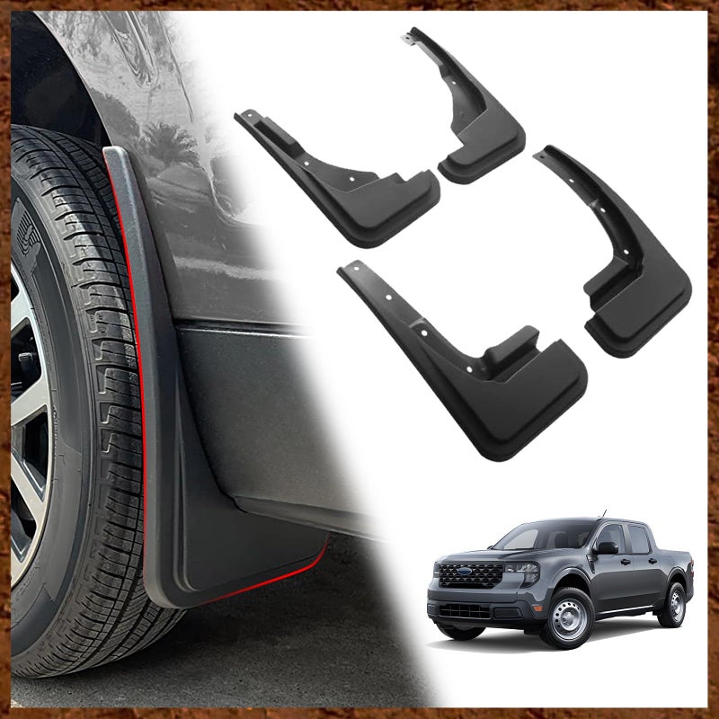 Muslogy Mud Flaps for 2022-2025 Maverick MudFlap Front&Rear Mud Guards 4PCS No Drilling Needed Exterior Accessories Splash Guard Compatible with Ford Maverick 22-25(Not for 2025 Maverick Lobo Edition) - Image 1