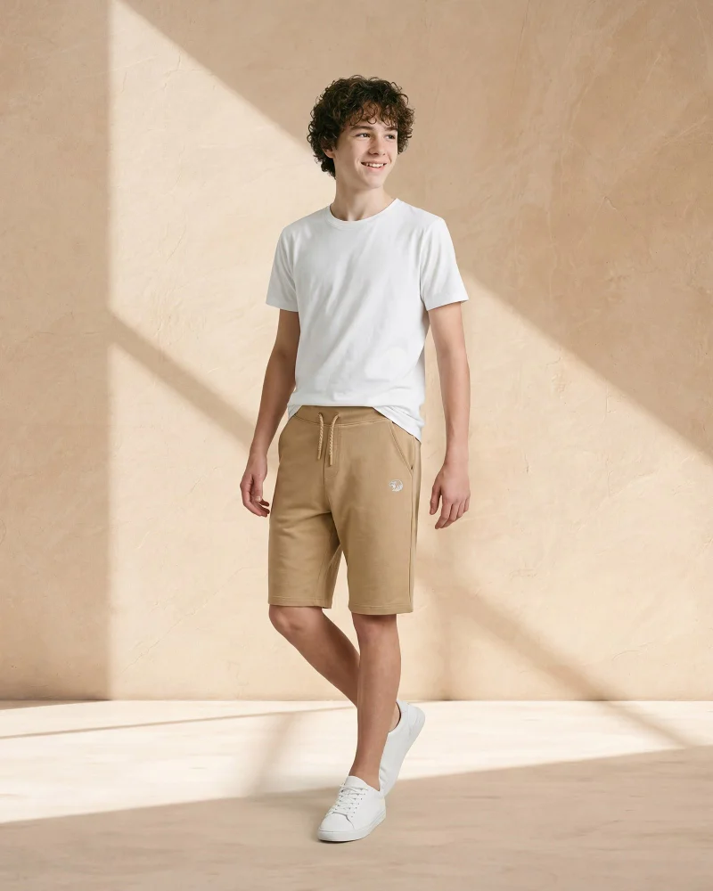 Redtag Senior Boys Beige Embellished Active Shorts