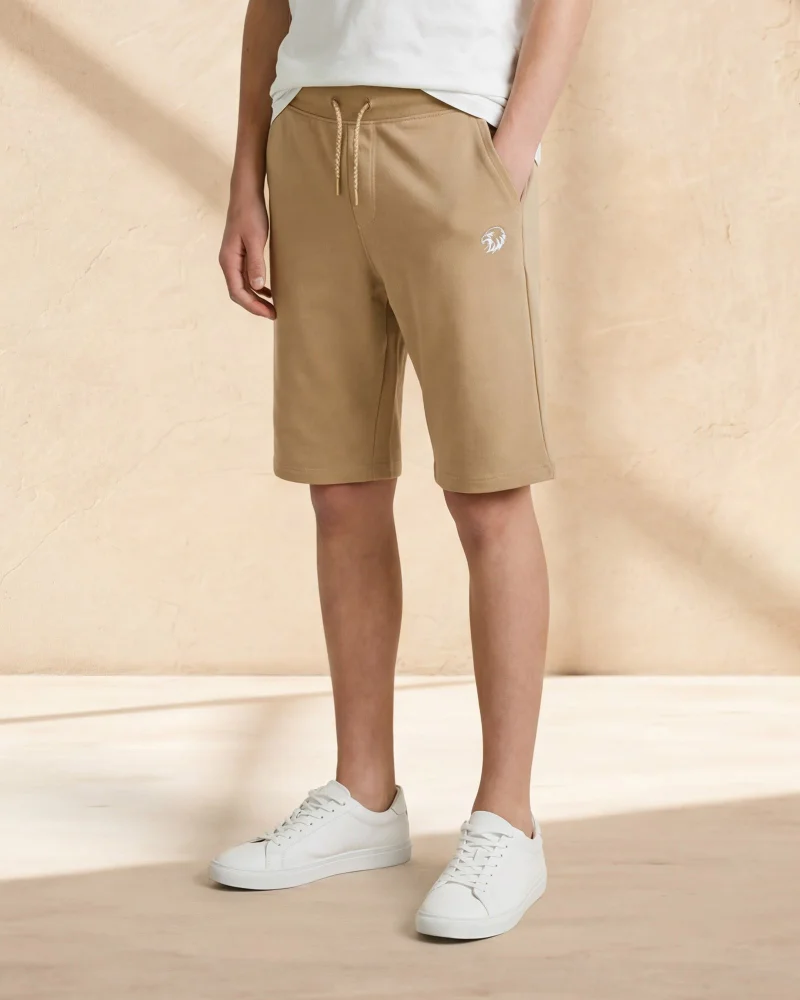 Redtag Senior Boys Beige Embellished Active Shorts