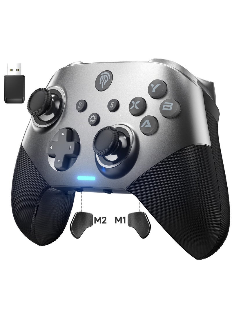 EasySMX Professional Gamepad EasySMX X10 Enhanced Bluetooth Gaming Controller for PC/Steam/iPhone/Android/Android TV/Switch with Swappable Faceplate Triple 19 Mechanical Metal Keys Hall Effect Joysticks and Triggers No Stick Drift, No Dead Zone Adjutable Dual Vibration One Key Wake Up 6-Axis Gyro Motion Control Turbo Function 2 Programmable Back Buttons 1000mAh Battery Play Black Myth Wukong - Image 1