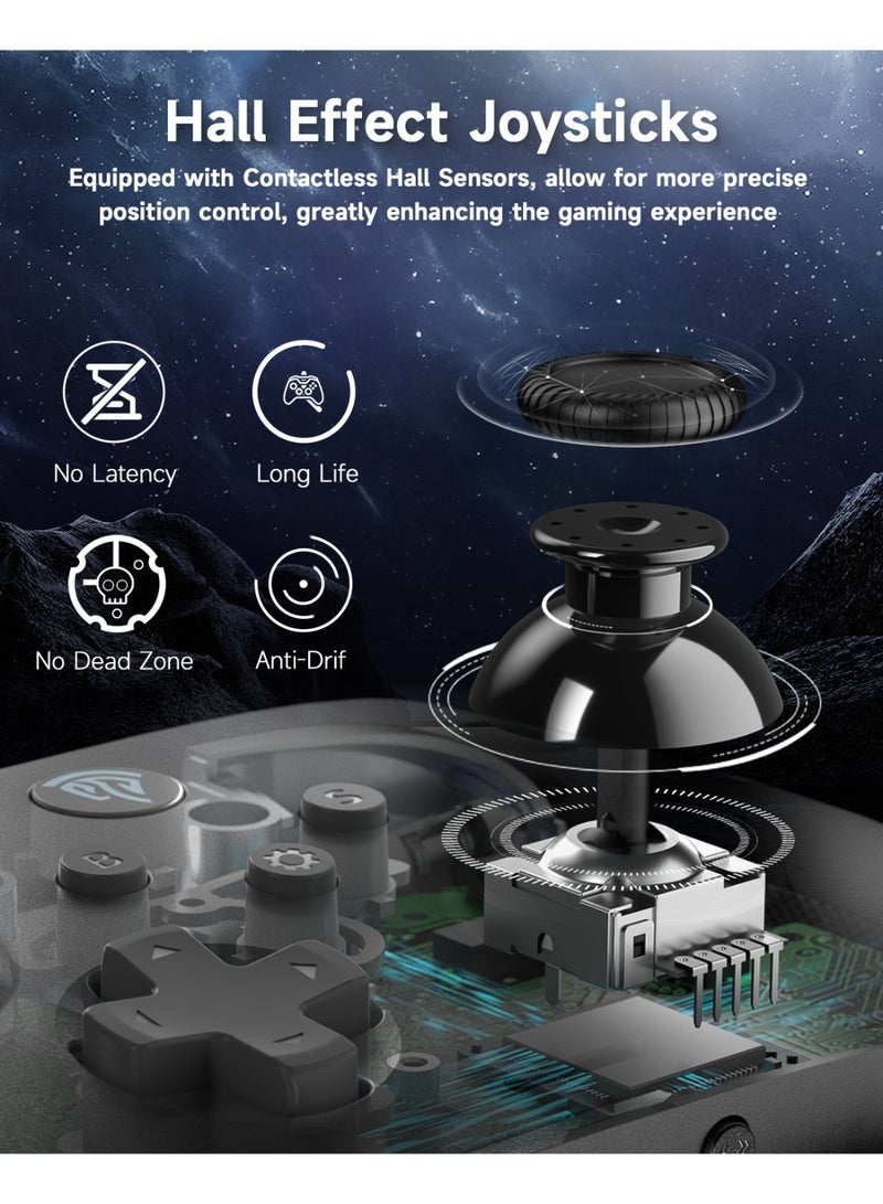 EasySMX Professional Gamepad EasySMX X10 Enhanced Bluetooth Gaming Controller for PC/Steam/iPhone/Android/Android TV/Switch with Swappable Faceplate Triple 19 Mechanical Metal Keys Hall Effect Joysticks and Triggers No Stick Drift, No Dead Zone Adjutable Dual Vibration One Key Wake Up 6-Axis Gyro Motion Control Turbo Function 2 Programmable Back Buttons 1000mAh Battery Play Black Myth Wukong - Image 5