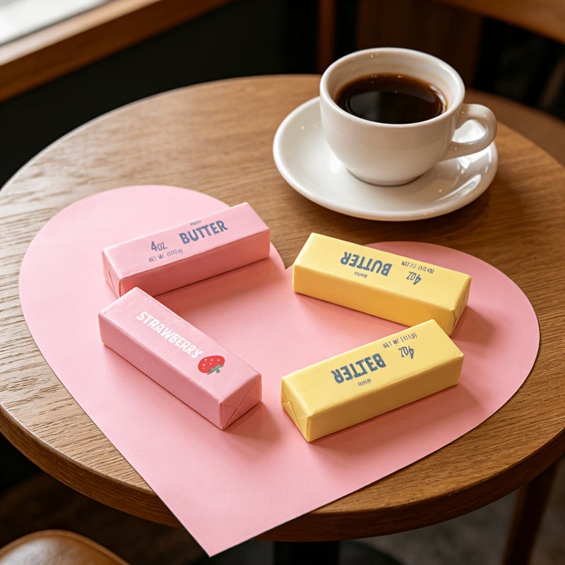 Cute Butter Block Squishy Fidget Toy, Soft Slow Rebound Squeeze Toy, Simulation Food Strawberry Butter Stick Stress Relief Toy for Kids Gift - Image 5
