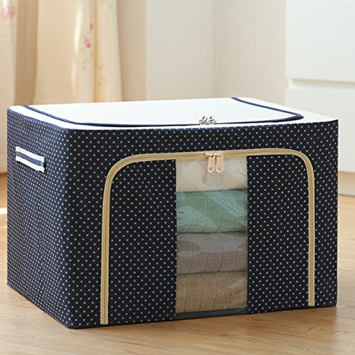 Gokich Gokich Oxford fabric Living Box Wardrobe Organizer Storage Boxes for Clothes with Zip 66 Litre Pack of 1 66 LTR  - Image 3