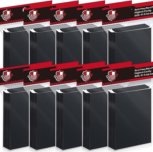 Kitoyz 1000 Pcs Black Card Sleeves Toploaders for Trading Card Matte Card Sleeves Deck Card Protectors Compatible with Baseball Cards Sports Cards Game Card - Image 1