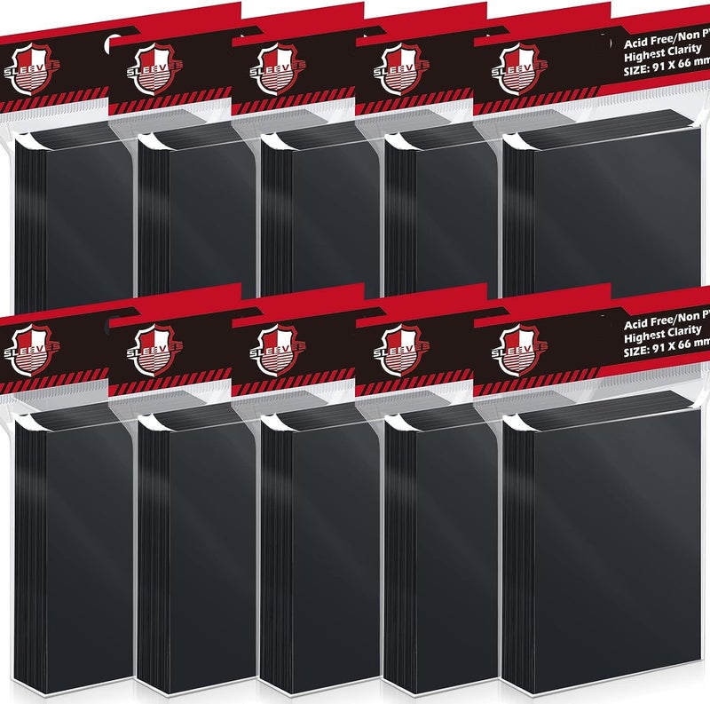 Kitoyz 1000 Pcs Black Card Sleeves Toploaders for Trading Card Matte Card Sleeves Deck Card Protectors Compatible with Baseball Cards Sports Cards Game Card - Image 2