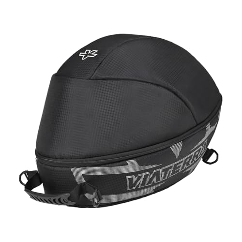 ViaTerra Polyurethane Full Face Motorbike Helmet Bag I Ultimate Motorcycle Helmet Cover/Bag I Bike Accesories For Travel And Storage, black - Image 1