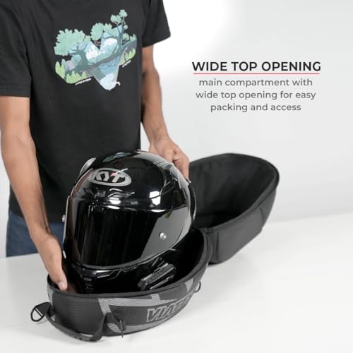 ViaTerra Polyurethane Full Face Motorbike Helmet Bag I Ultimate Motorcycle Helmet Cover/Bag I Bike Accesories For Travel And Storage, black - Image 5