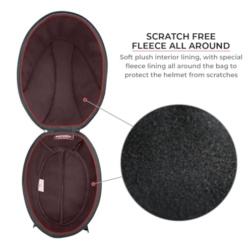 ViaTerra Polyurethane Full Face Motorbike Helmet Bag I Ultimate Motorcycle Helmet Cover/Bag I Bike Accesories For Travel And Storage, black - Image 4
