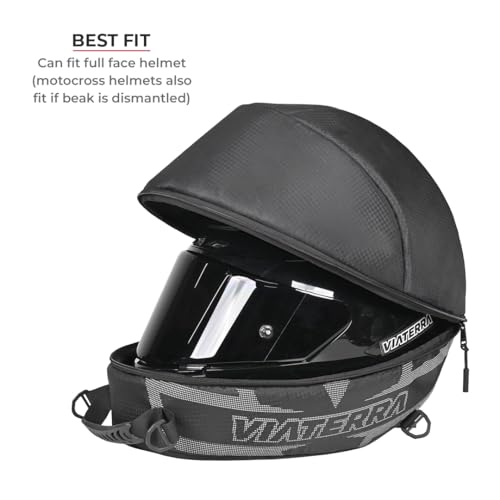 ViaTerra Polyurethane Full Face Motorbike Helmet Bag I Ultimate Motorcycle Helmet Cover/Bag I Bike Accesories For Travel And Storage, black - Image 3