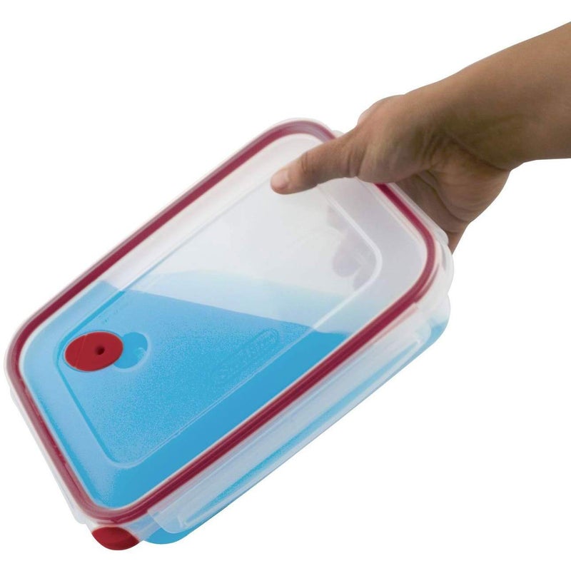 Sterilite Ultra-Seal 16 Cup Rectangle, Airtight Food Storage Container, Latching Lid, Microwave and Dishwasher Safe, Clear With Blue Gasket, 1-Pack - Image 3