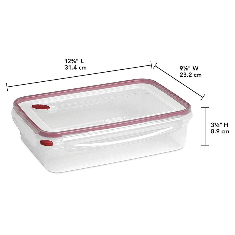 Sterilite Ultra-Seal 16 Cup Rectangle, Airtight Food Storage Container, Latching Lid, Microwave and Dishwasher Safe, Clear With Blue Gasket, 1-Pack - Image 5