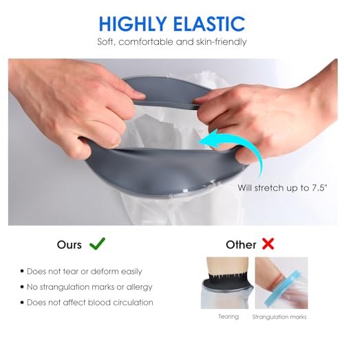 COMFYTHERA Waterproof Cast Cover for Shower Ankle Wound Protector Bath Adult Watertight Cast Bag Showering for Surgery Foot, Ankle, Burns Reusable (C-Long Leg) - Image 5