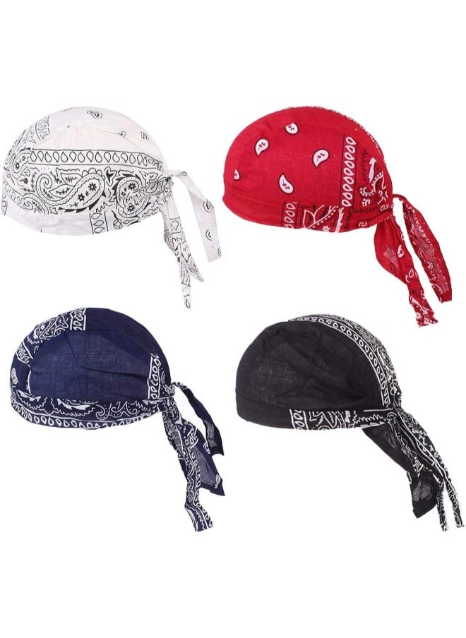 silvercnc 4x Men Durag Skull Cap Hair Loss Head Scarf Muslim  - Image 1