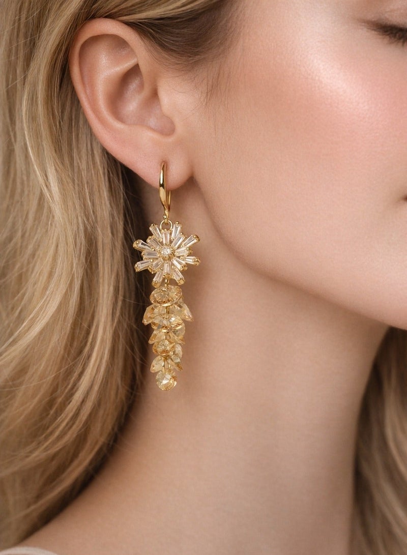 R.C.E Accessories Star Earrings for Women & Girls – Elegant Gold Plated Earing with Dropped Gold Crystal Design, Sparkling Fashion Jewelry, Stylish Earing for Everyday Wear, Parties & Gifting - Image 5