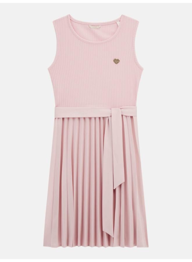 GUESS Youth Pleated Sleeveless Midi Dress With Belt - Image 5