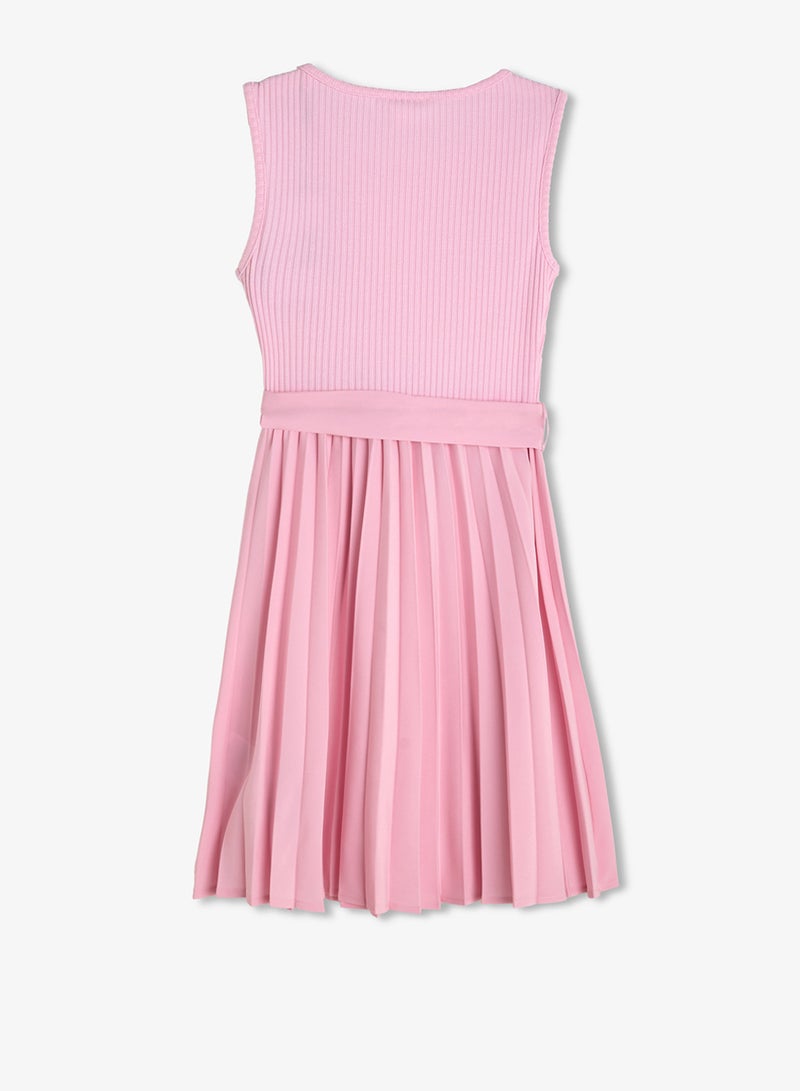 GUESS Youth Pleated Sleeveless Midi Dress With Belt - Image 2