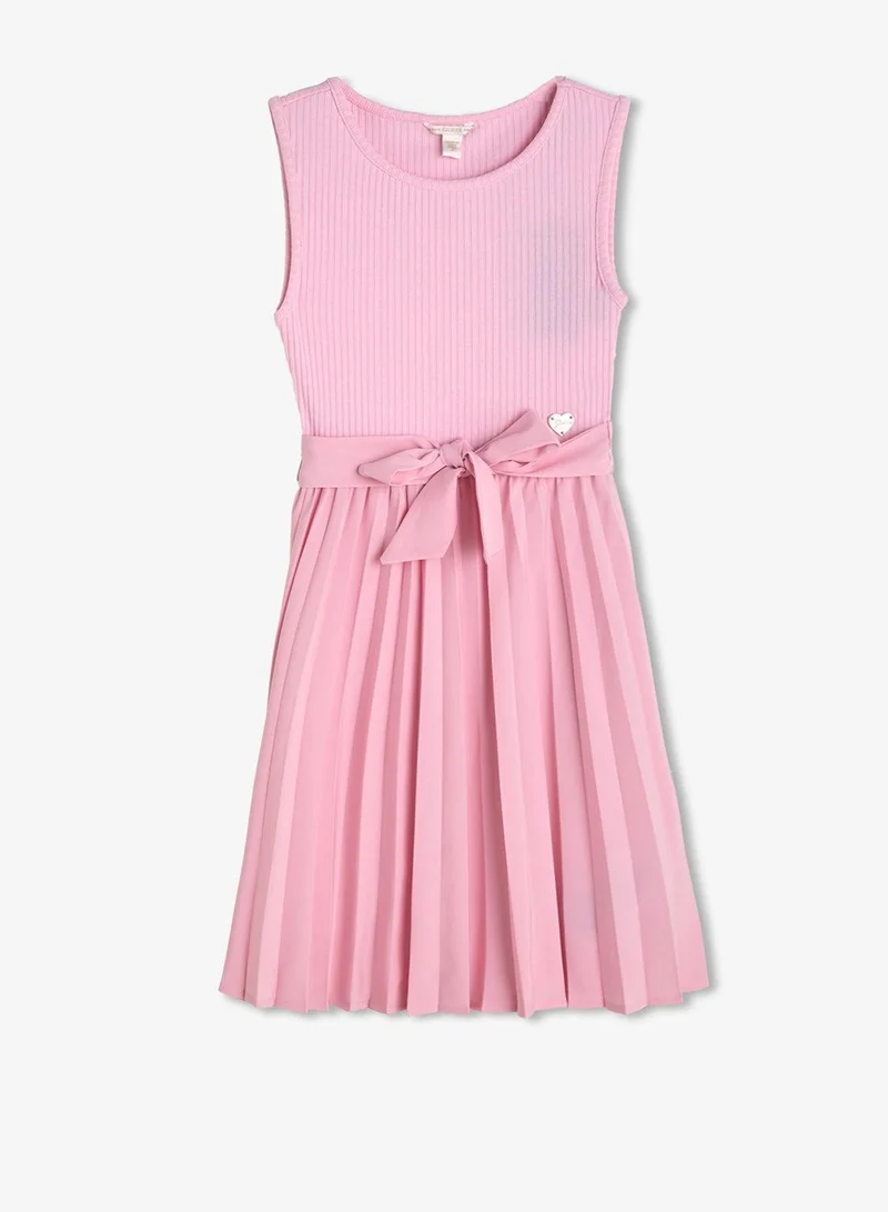 GUESS Youth Pleated Sleeveless Midi Dress With Belt