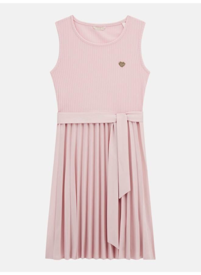 GUESS Youth Pleated Sleeveless Midi Dress With Belt - Image 5