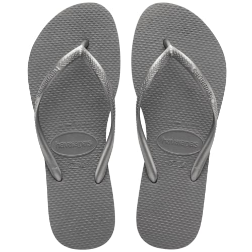 Havaianas Women's Slim Flip Flops Sandals - Steel Grey, 7/8 - Image 1